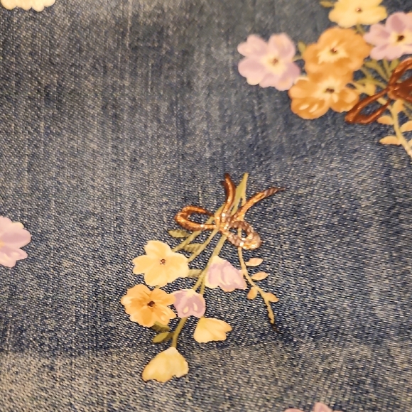 Coach Hallie Denim Shouldet Bag With Painted Floral - Picture 6 of 16